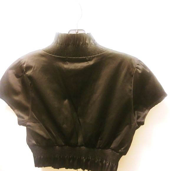 Black Silky Stretchy Bulero - Picture 2 of 3
